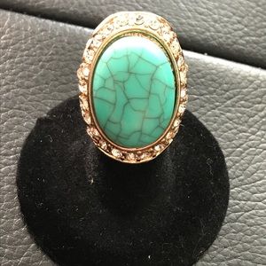 Gold & Turquoise Statement Ring